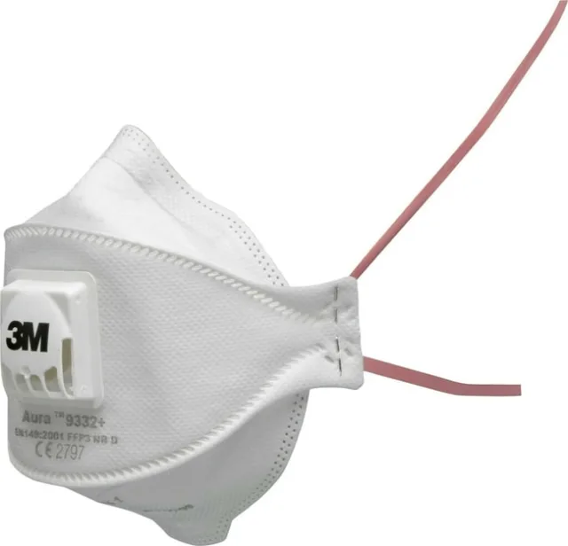 3M™ Aura™ Stofmasker, FFP3, met ventiel, 9332+SP